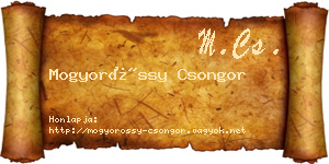 Mogyoróssy Csongor névjegykártya