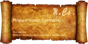 Mogyoróssy Csongor névjegykártya